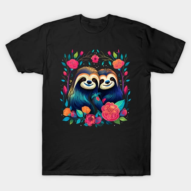 Sloth Couple Valentine T-Shirt by JH Mart